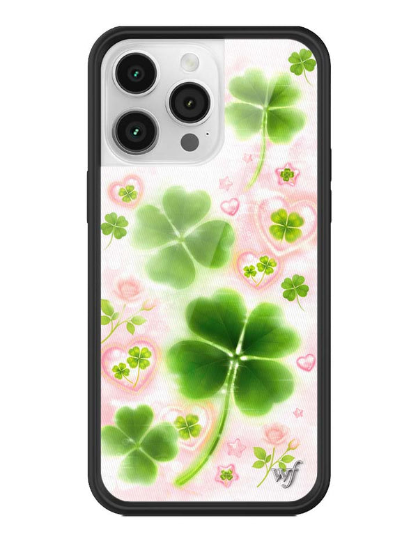 Wildflower iPhone case 14 Pro Max Miss Lucky Clover Green Cute