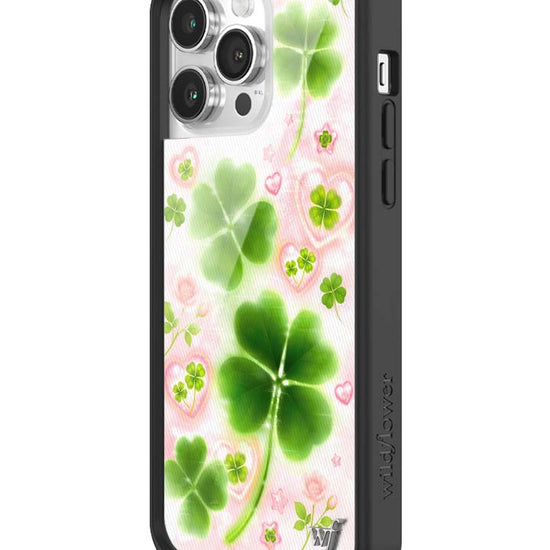 Wildflower iPhone case 14 Pro Max Miss Lucky Clover Green Cute