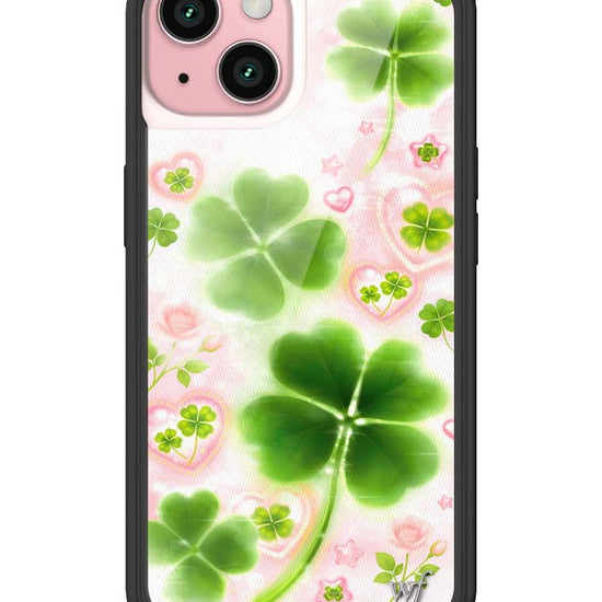 Wildflower iPhone case 15 Miss Lucky Clover Green Cute