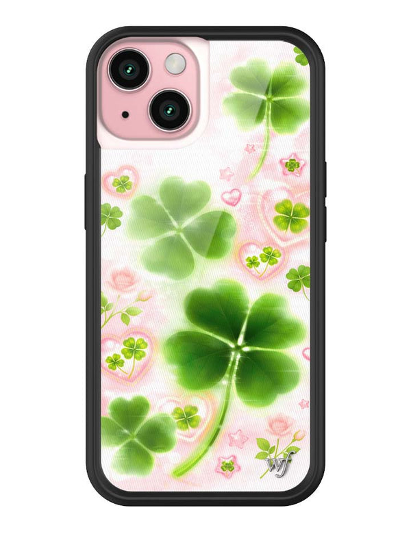 Wildflower iPhone case 15 Miss Lucky Clover Green Cute