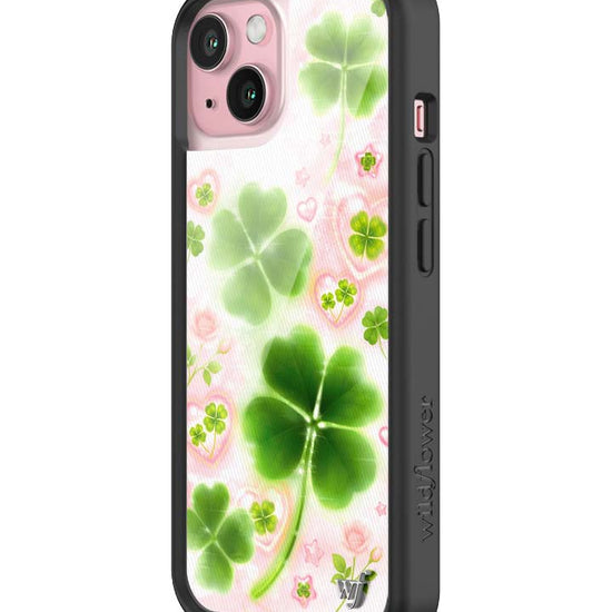 Wildflower iPhone case 15 Miss Lucky Clover Green Cute