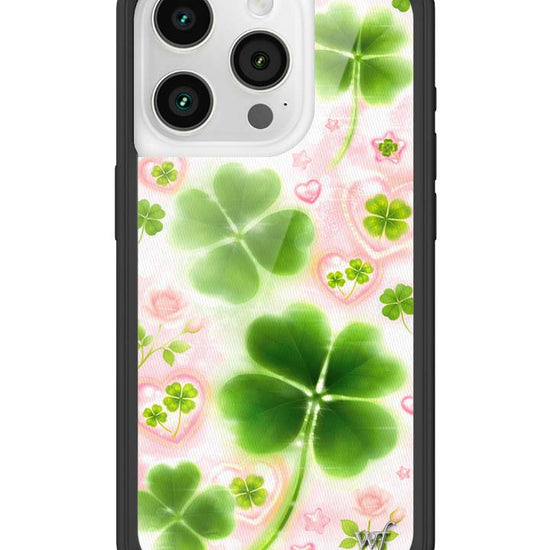 Wildflower iPhone case 15 Pro Miss Lucky Clover Green Cute