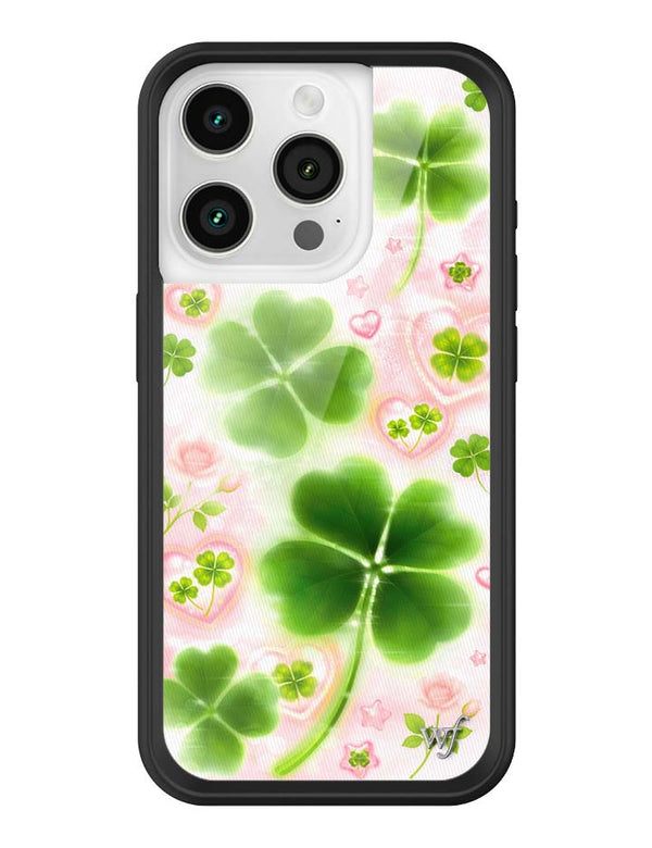 Wildflower iPhone case 15 Pro Miss Lucky Clover Green Cute