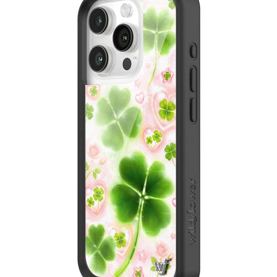 Wildflower iPhone case 15 Pro Miss Lucky Clover Green Cute