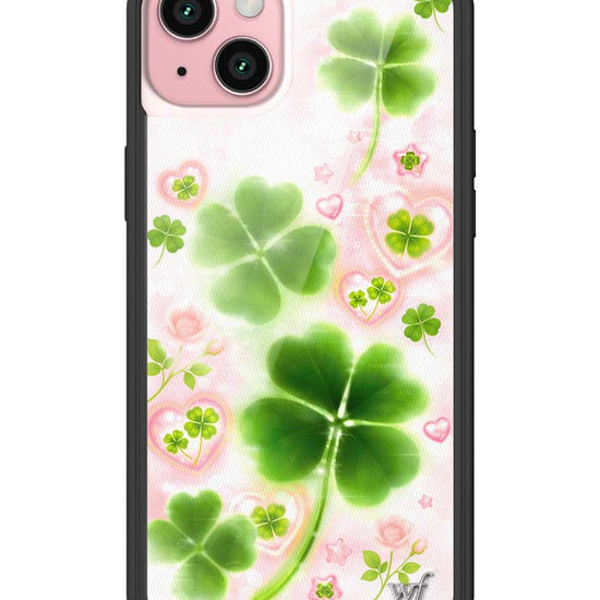 Wildflower iPhone case 15 Plus Miss Lucky Clover Green Cute