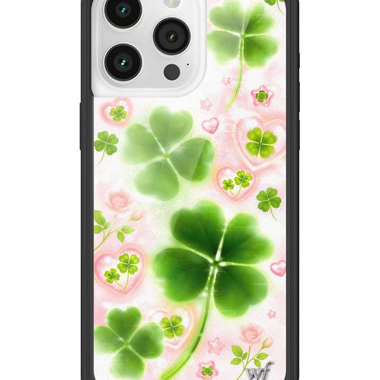 Wildflower iPhone case 15 Pro Max Miss Lucky Clover Green Cute