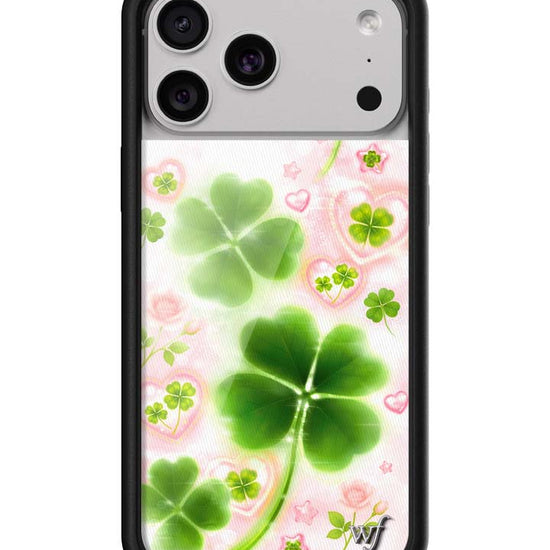 Wildflower iPhone case 17 Pro Max Miss Lucky Clover Green Cute
