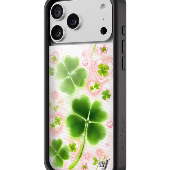 Wildflower iPhone case 17 Pro Max Miss Lucky Clover Green Cute