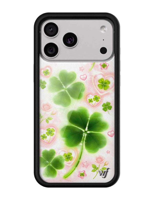 Wildflower iPhone case 18 Pro Max Miss Lucky Clover Green Cute