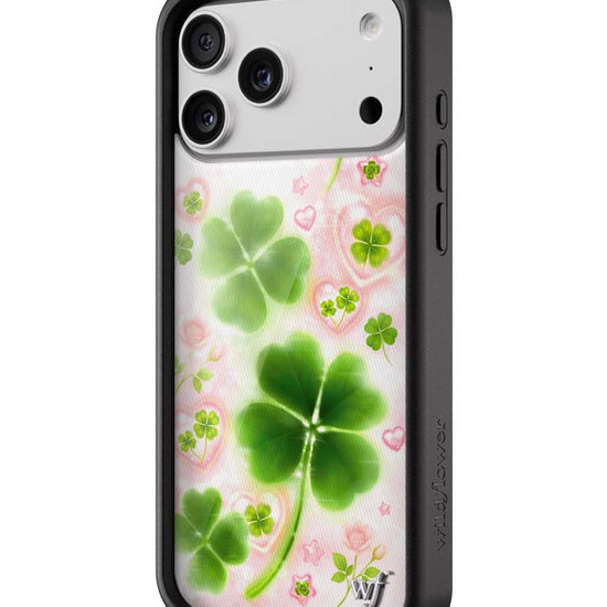 Wildflower iPhone case 18 Pro Max Miss Lucky Clover Green Cute