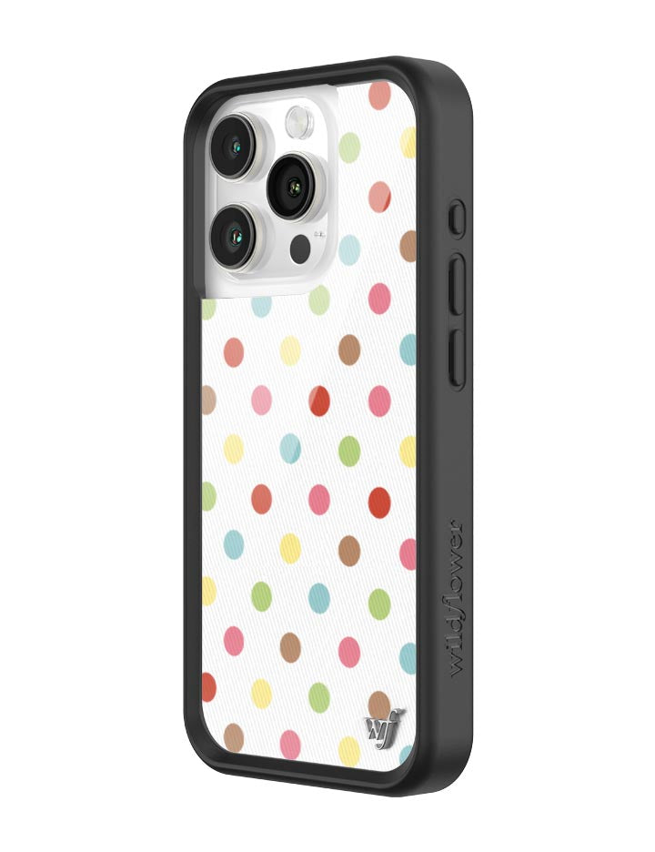 Wildflower iPhone case 15 Pro Polka Dot Confetti Multicolored Cute