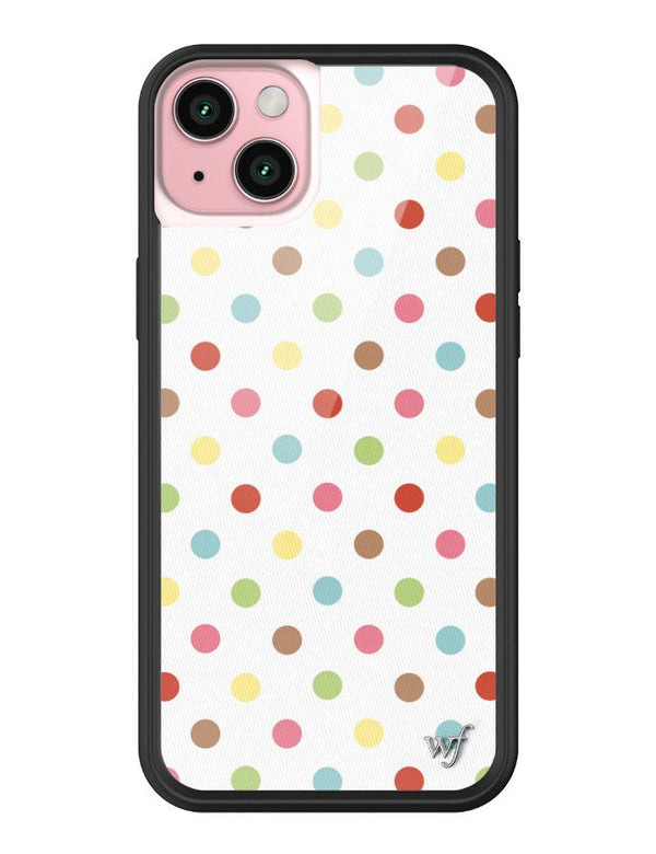 Wildflower iPhone case 15 Plus Polka Dot Confetti Multicolored Cute
