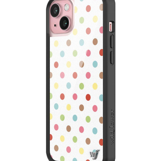 Wildflower iPhone case 15 Plus Polka Dot Confetti Multicolored Cute