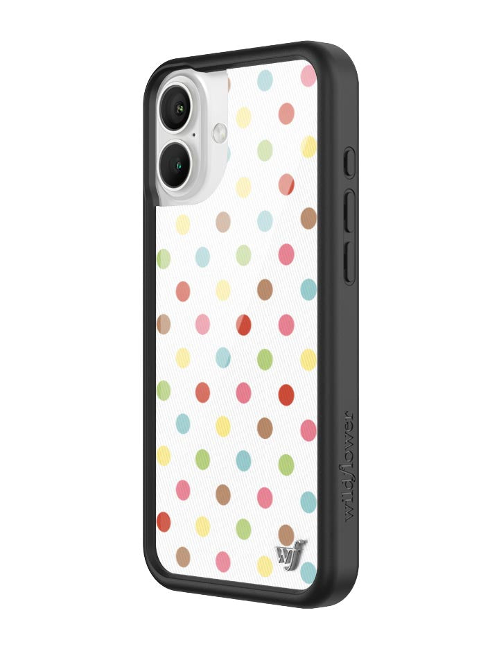Wildflower iPhone case 16 Plus Polka Dot Confetti Multicolored Cute