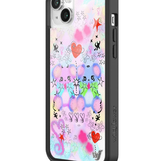 wildflower cotton candy teddies iphone 14plus case
