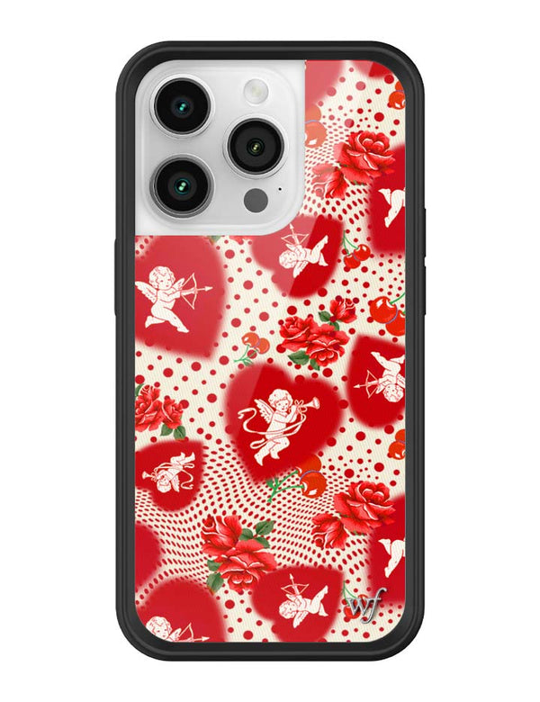 Wildflower iPhone case 14 Pro Cupid Dot Hearts Red Cute