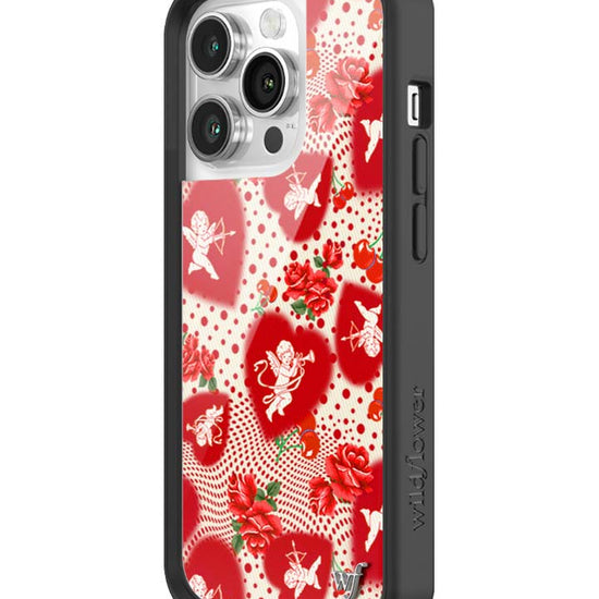 Wildflower iPhone case 14 Pro Cupid Dot Hearts Red Cute