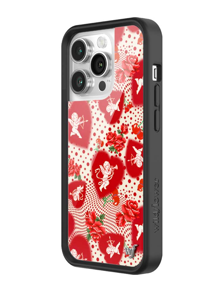 Wildflower iPhone case 14 Pro Cupid Dot Hearts Red Cute