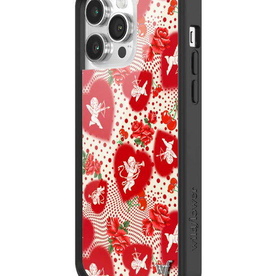 Wildflower iPhone case 14 Pro Max Cupid Dot Hearts Red Cute
