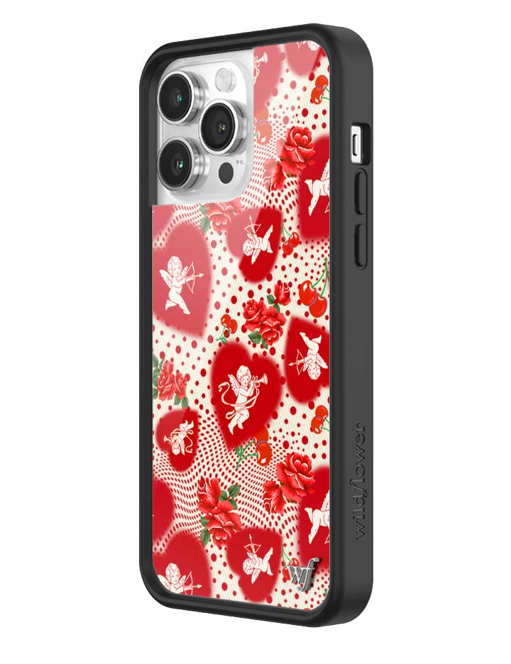 Wildflower iPhone case 14 Pro Max Cupid Dot Hearts Red Cute