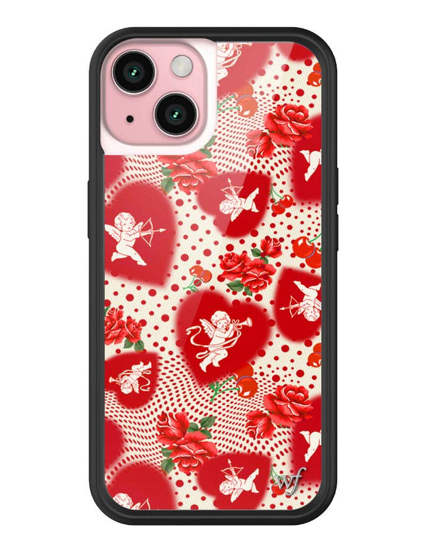 Wildflower iPhone case 15 Cupid Dot Hearts Red Cute