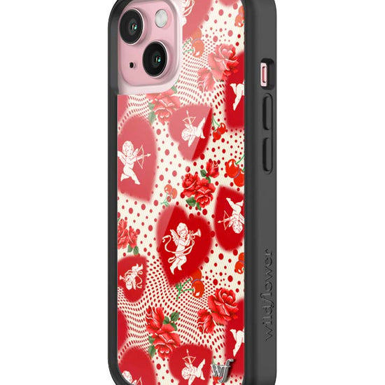 Wildflower iPhone case 15 Cupid Dot Hearts Red Cute