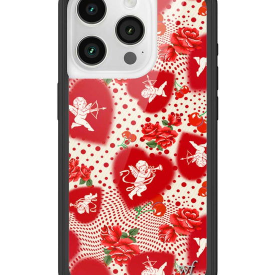 Wildflower iPhone case 15 Pro Cupid Dot Hearts Red Cute