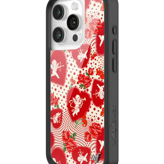 Wildflower iPhone case 15 Pro Cupid Dot Hearts Red Cute