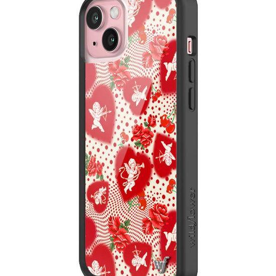 Wildflower iPhone case 15 Plus Cupid Dot Hearts Red Cute