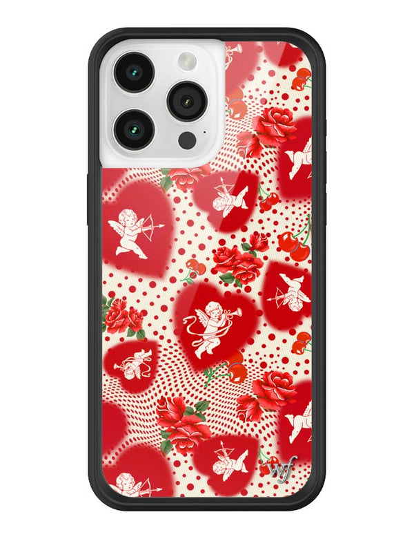 Wildflower iPhone case 15 Pro Max Cupid Dot Hearts Red Cute