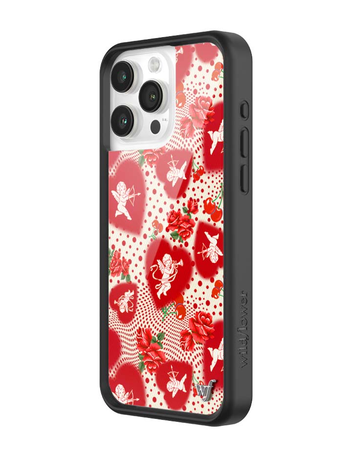 Wildflower iPhone case 15 Pro Max Cupid Dot Hearts Red Cute