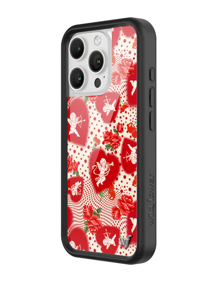 Wildflower iPhone case 16 Pro Cupid Dot Hearts Red Cute