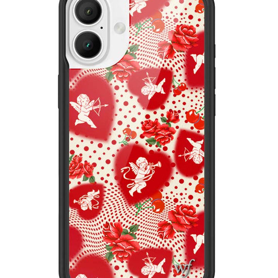 Wildflower iPhone case 16 Plus Cupid Dot Hearts Red Cute