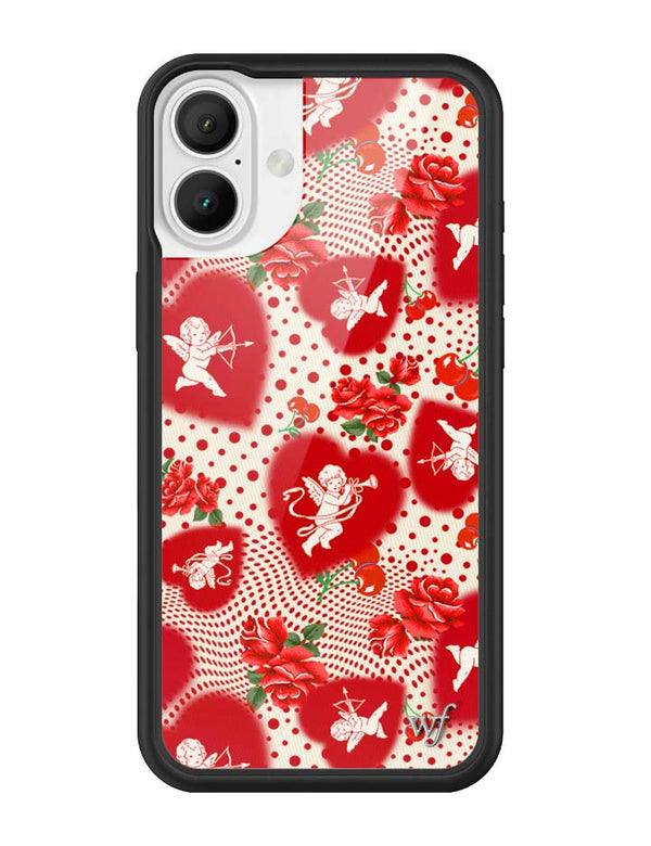 Wildflower iPhone case 16 Plus Cupid Dot Hearts Red Cute