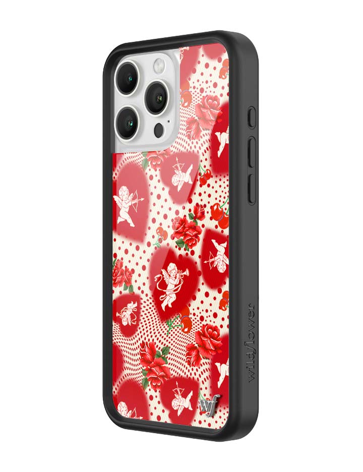 Wildflower iPhone case 16 Pro Max Cupid Dot Hearts Red Cute