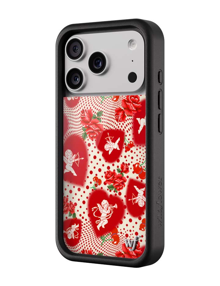 Wildflower iPhone case 17 Pro Cupid Dot Hearts Red Cute