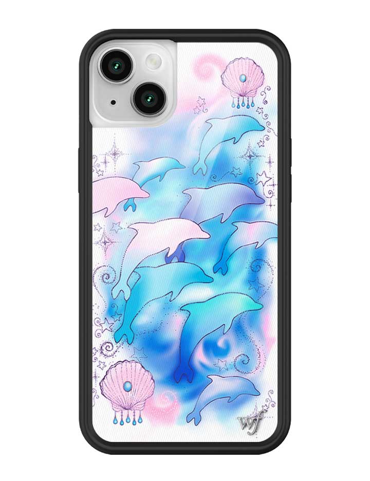 Wildflower iPhone case 14 Dolphin Dreams Blue Cute