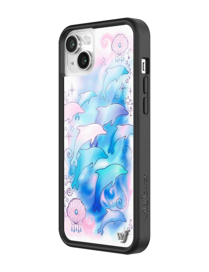 Wildflower iPhone case 14 Dolphin Dreams Blue Cute