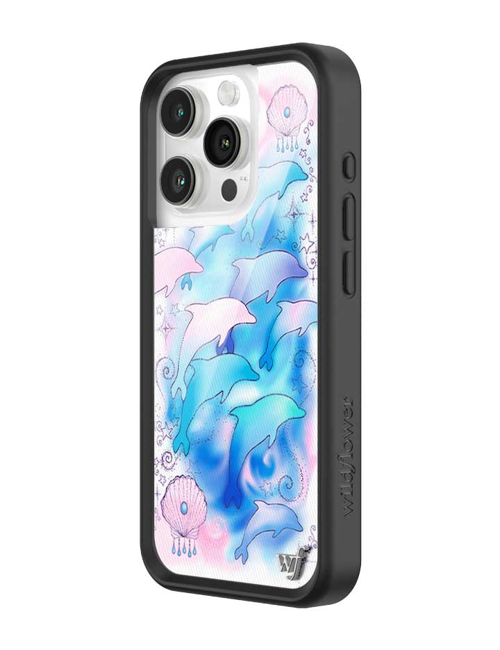 Wildflower iPhone case 15 Pro Dolphin Dreams Blue Cute