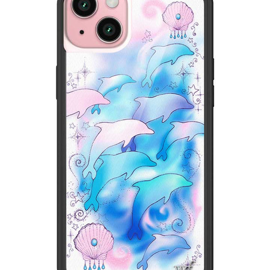 Wildflower iPhone case 15 Plus Dolphin Dreams Blue Cute