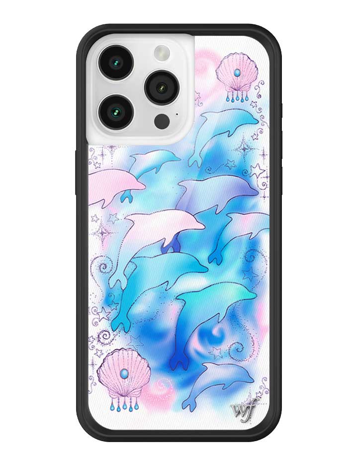 Wildflower iPhone case 15 Pro Max Dolphin Dreams Blue Cute