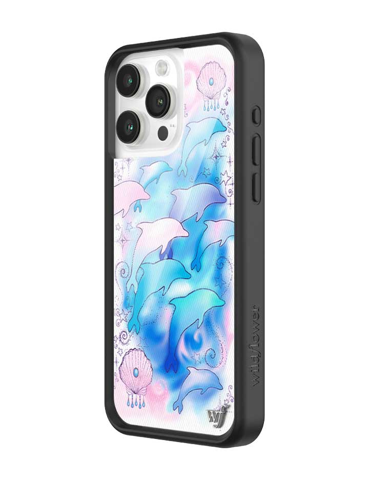 Wildflower iPhone case 15 Pro Max Dolphin Dreams Blue Cute