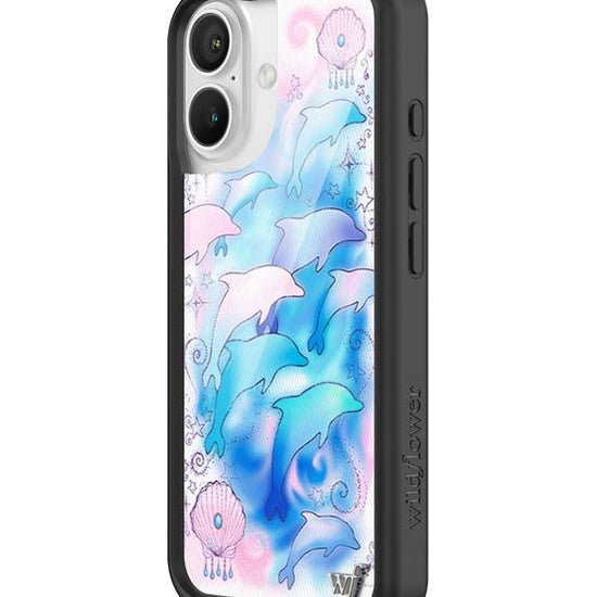 Wildflower iPhone case 16 Dolphin Dreams Blue Cute