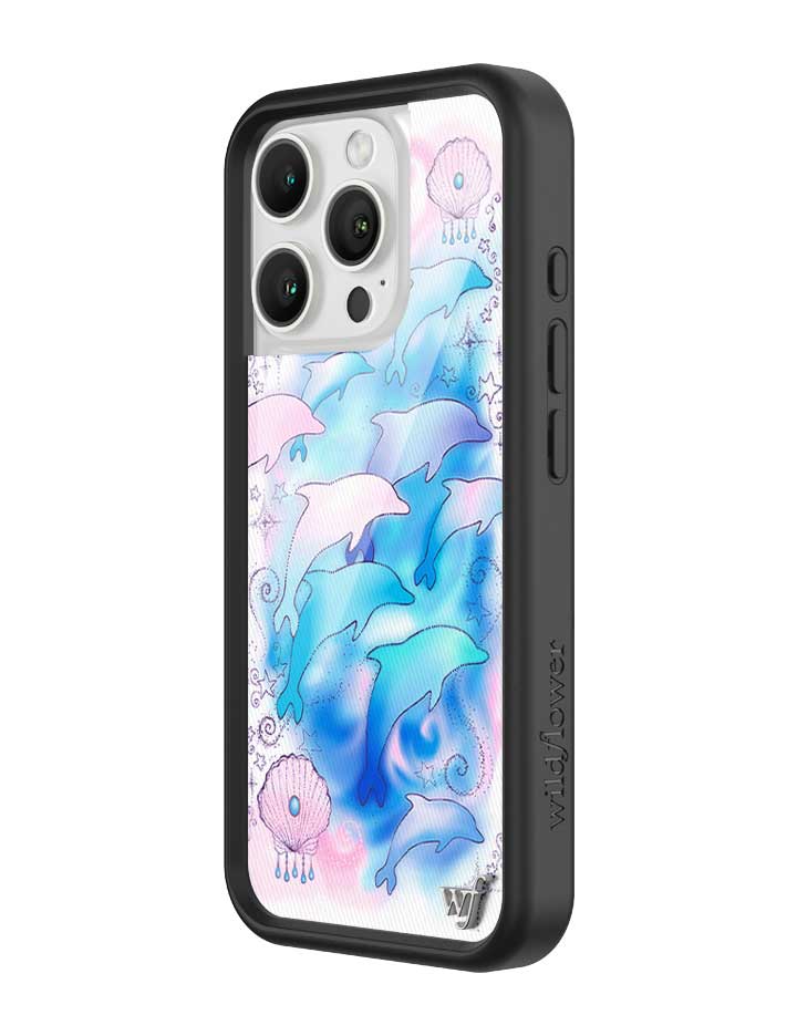 Wildflower iPhone case 16 Pro Dolphin Dreams Blue Cute