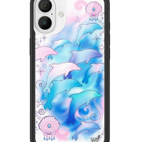 Wildflower iPhone case 16 Plus Dolphin Dreams Blue Cute