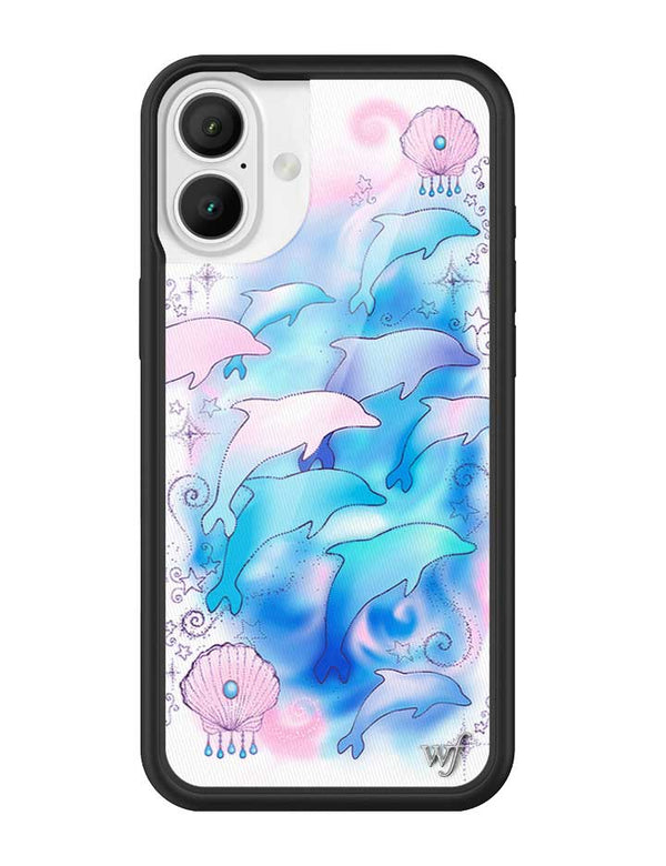 Wildflower iPhone case 16 Plus Dolphin Dreams Blue Cute