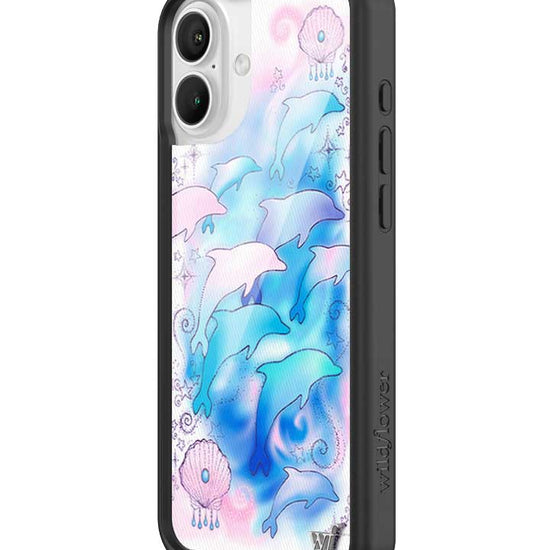 Wildflower iPhone case 16 Plus Dolphin Dreams Blue Cute
