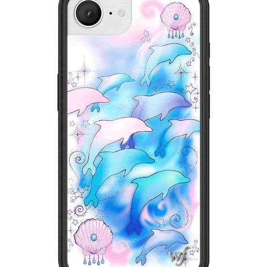 Wildflower iPhone case 16e Dolphin Dreams Blue Cute