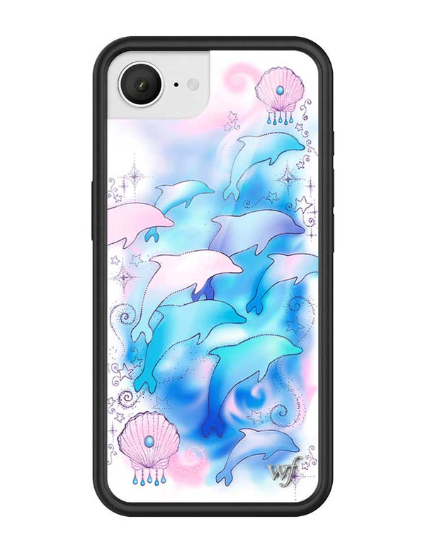 Wildflower iPhone case 16e Dolphin Dreams Blue Cute