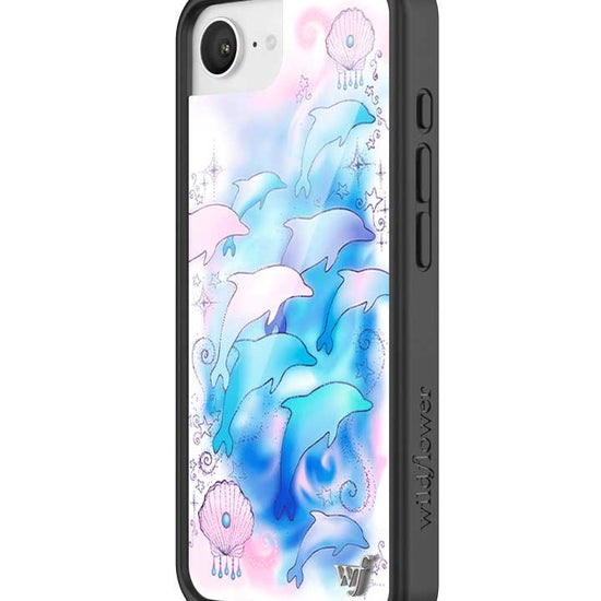 Wildflower iPhone case 16e Dolphin Dreams Blue Cute